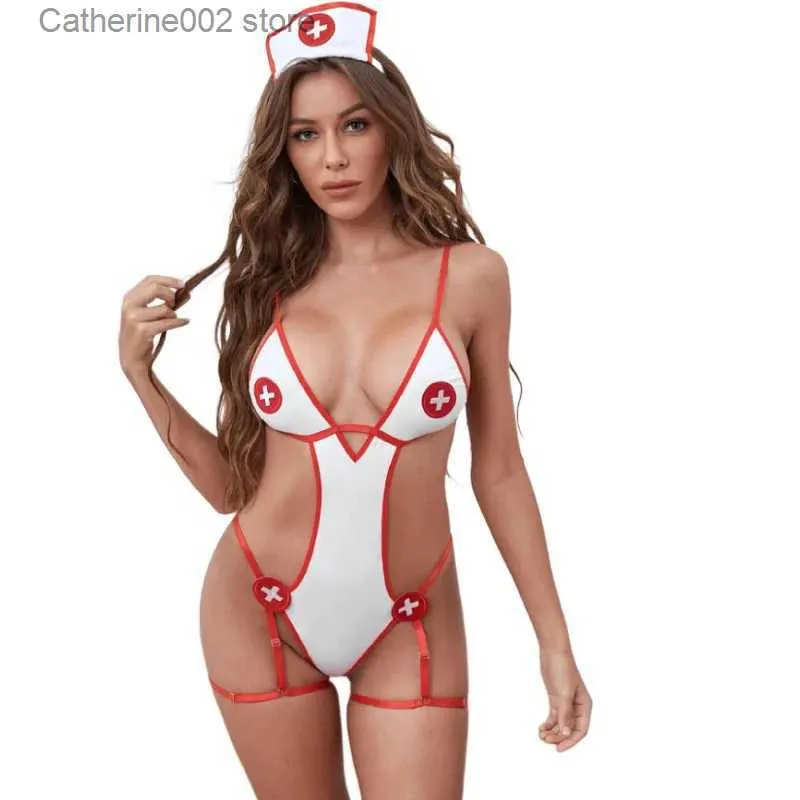 plus size sexy nurse lingerie Plus Size Open Bust Plaid Floral Lace Ruffles Bra and Panties Underwear  Sets Sexy Lingerie Costume main image 1