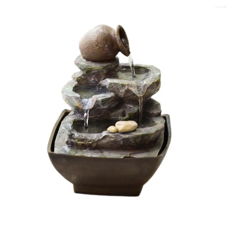 Decorazioni da giardino Pastorale Roccioso Dispositivo per l'acqua Bonsai Lucky Fengshui Ruota Studio Tavolino Mini Fontana Decorazione artigianale