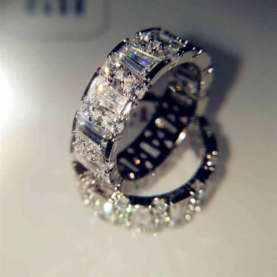 18K White Natural 5 Carats Moissanite Jewelry Gemstone Bizuteria Solid 18 K Gold Anillos De Ring for Women Men Accessories2896