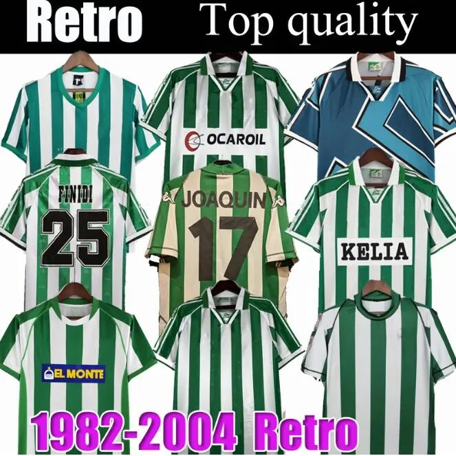 Camisas de futebol Retro REAL 76 77 94 95 96 97 98 02 03 04 clássico vintage camisas de futebol de manga comprida ALFONSO BETIS JOAQUIN DENILSON 1994 1995 1996 1997 1998 2002 2003 20046