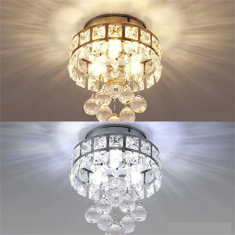 Simple Aisle Corridor Ceiling Light Modern Luxury Crystal Lamp for Entrance Hall Balcony Indoor Hang Lamp Lighting