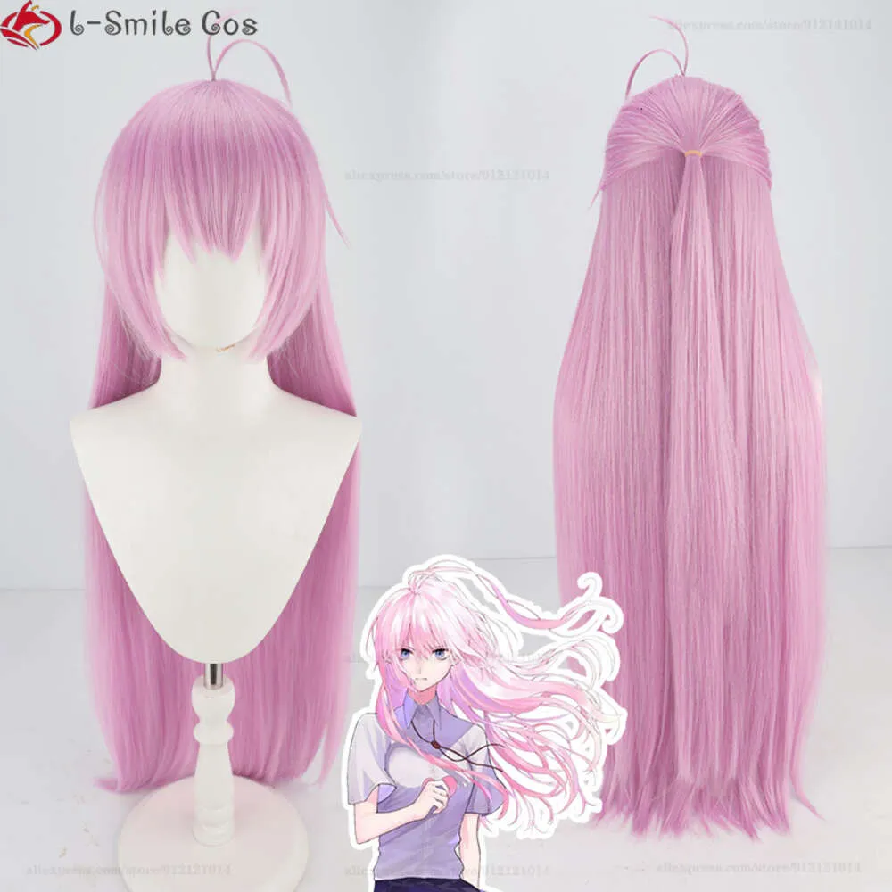 Disfraces de catsuit 100 cm de largo Shikimori Micchon Cosplay Anime Shikimori's Not Just A Cutie Pelucas de pelo sintético resistentes al calor rosa + gorro de peluca