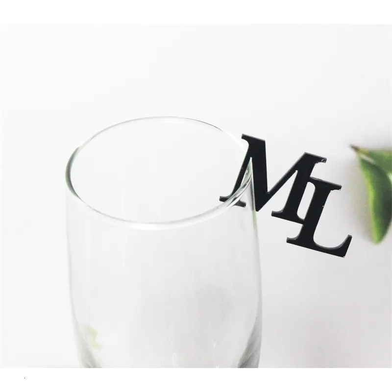Other Event Party Supplies 100PCS Personalized Wedding Drink Markers Custom Mirror Drink Charms Toasting Name Tags Laser Cocktail Wedding Party Shower 231026