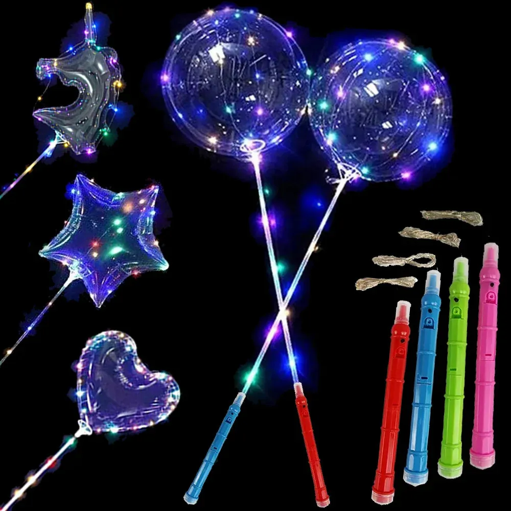 Noel Süslemeleri LED Işık Up Bobo Balonlar Şeffaf Helyum Glow Bobo Bubble Balon Parti Doğum Günü Düğün Festivali Dekor 231027
