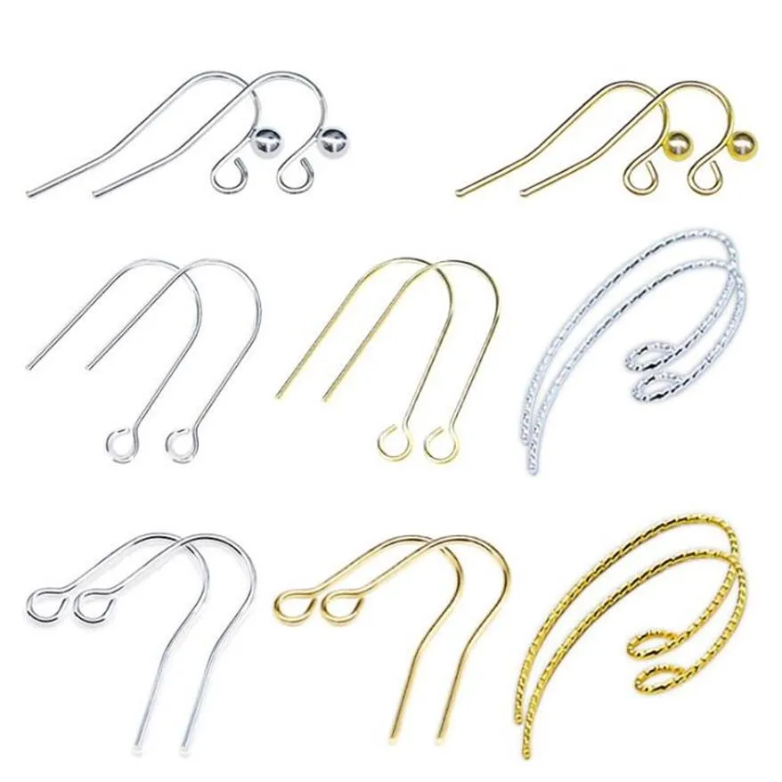 epacket dhl مجموعة متنوعة من النحاس النقي النقي للحفاظ على ألوان electroplating hypoallergenic ear hooks gseg09 ملحقات المجوهرات e2668