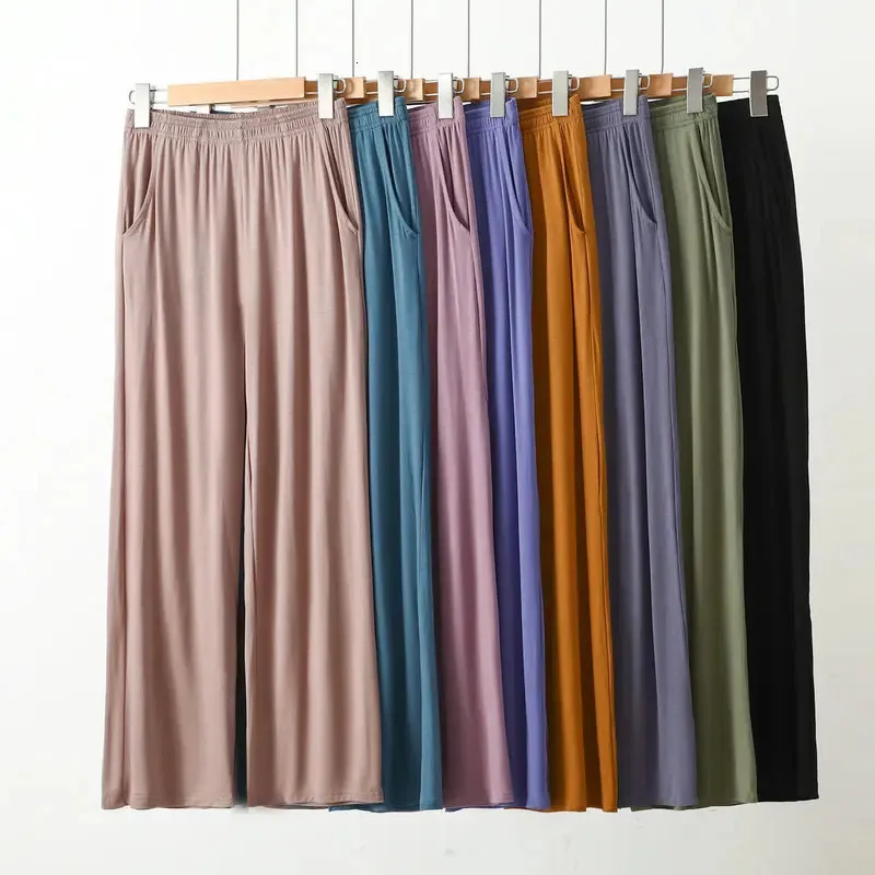 Kvinnors sömnkläder Modal Cotton Home Pants With Pocket For Women's Spring och Summer 8xl Loose Casual Wear Thin Ben Ben Pyjamas Pants 231026