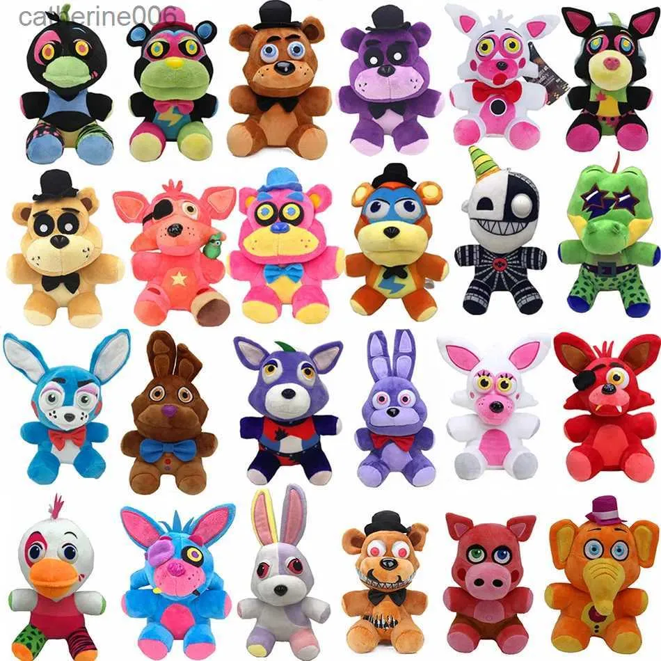 Doldurulmuş peluş hayvanlar beş gece freddy fnaf sevimli peluş oyuncaklar oyun bebek 18 cm bonnie ayı tilki karikatür doldurulmuş bebekler freddy oyuncaklar için hediyelerl231027