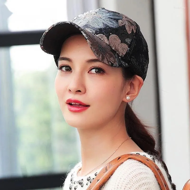 2023 Womens Sequin Korean Sequin Baseball Cap Fashionable Sun Hat For