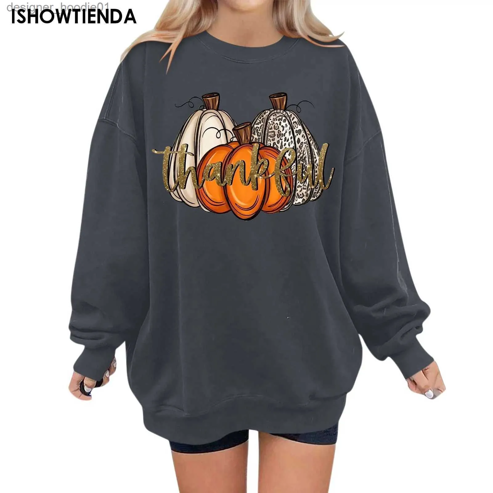 Herrtröjor tröjor damer halloween tröjor pumpa tryck casual damer långärmad tröjor män och kvinnors unisex toppar par kläder l231027