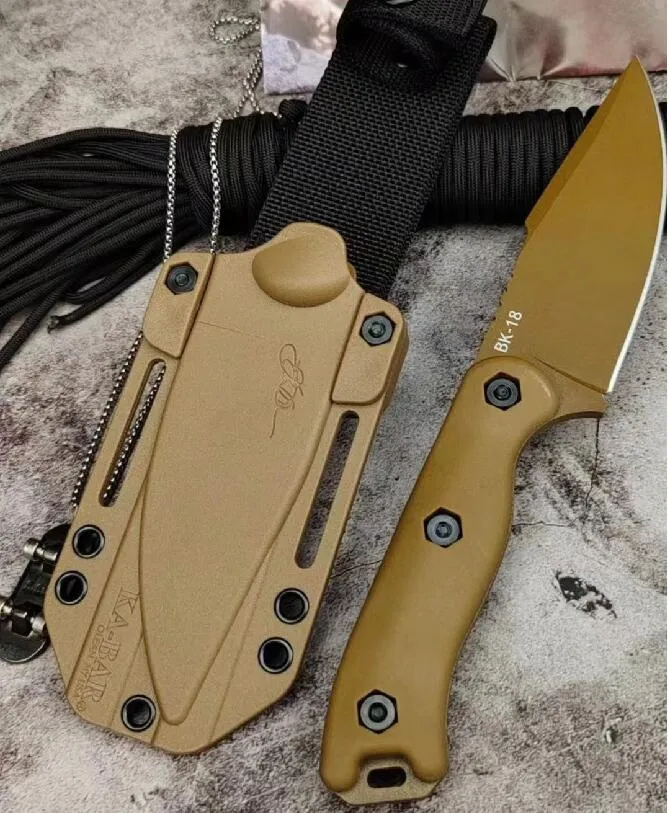 KA-BAR BK-18 Беккер Гарпун Прямой нож с фиксированным лезвием ABS Ручка Тактическая самооборона EDC Инструмент Карманные походные охотничьи ножи a2936