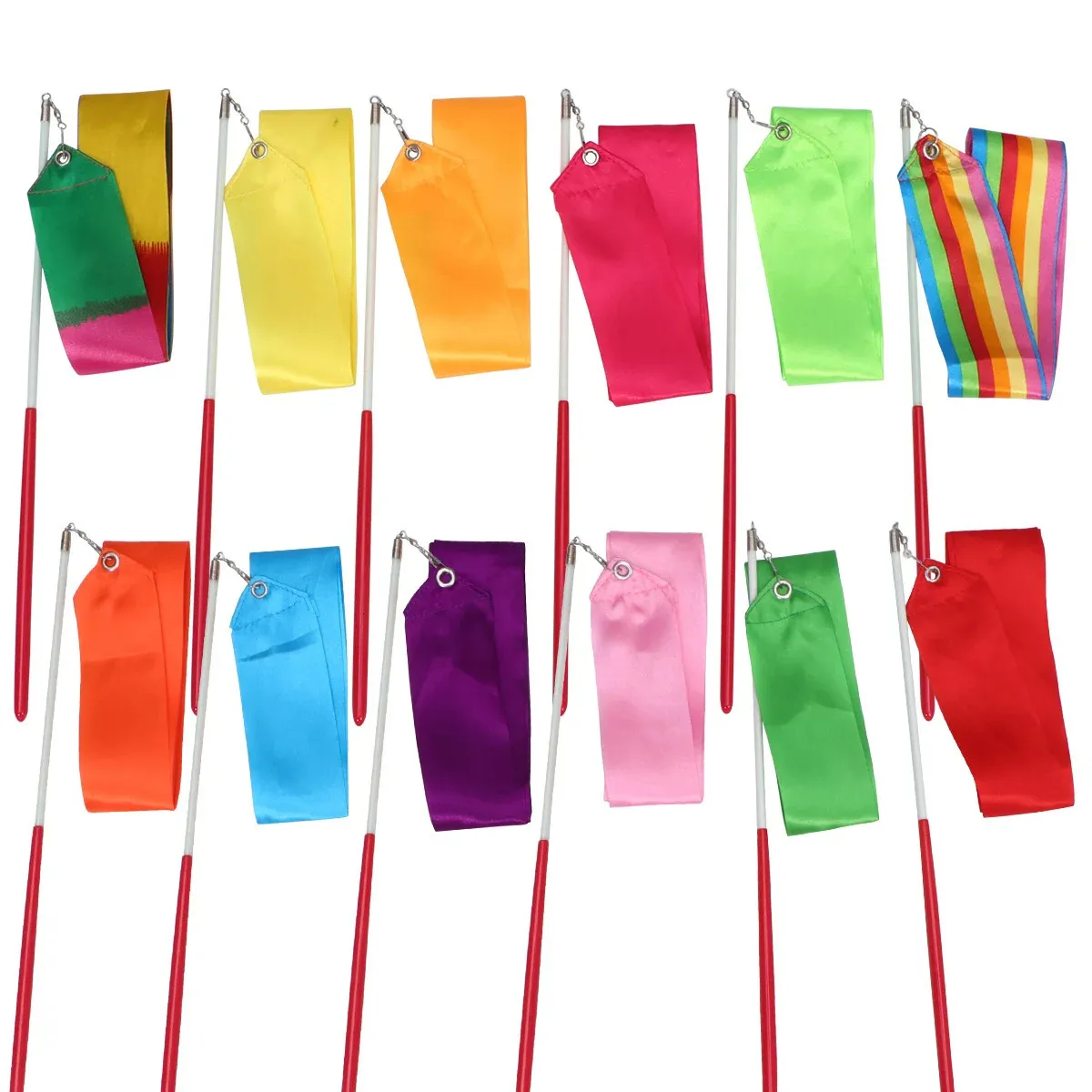 Sports Ribbon Flow Upgraded12-Pack Gymnastic Streamers, 2m Gymnastics Rhythmic Ribbons for ...