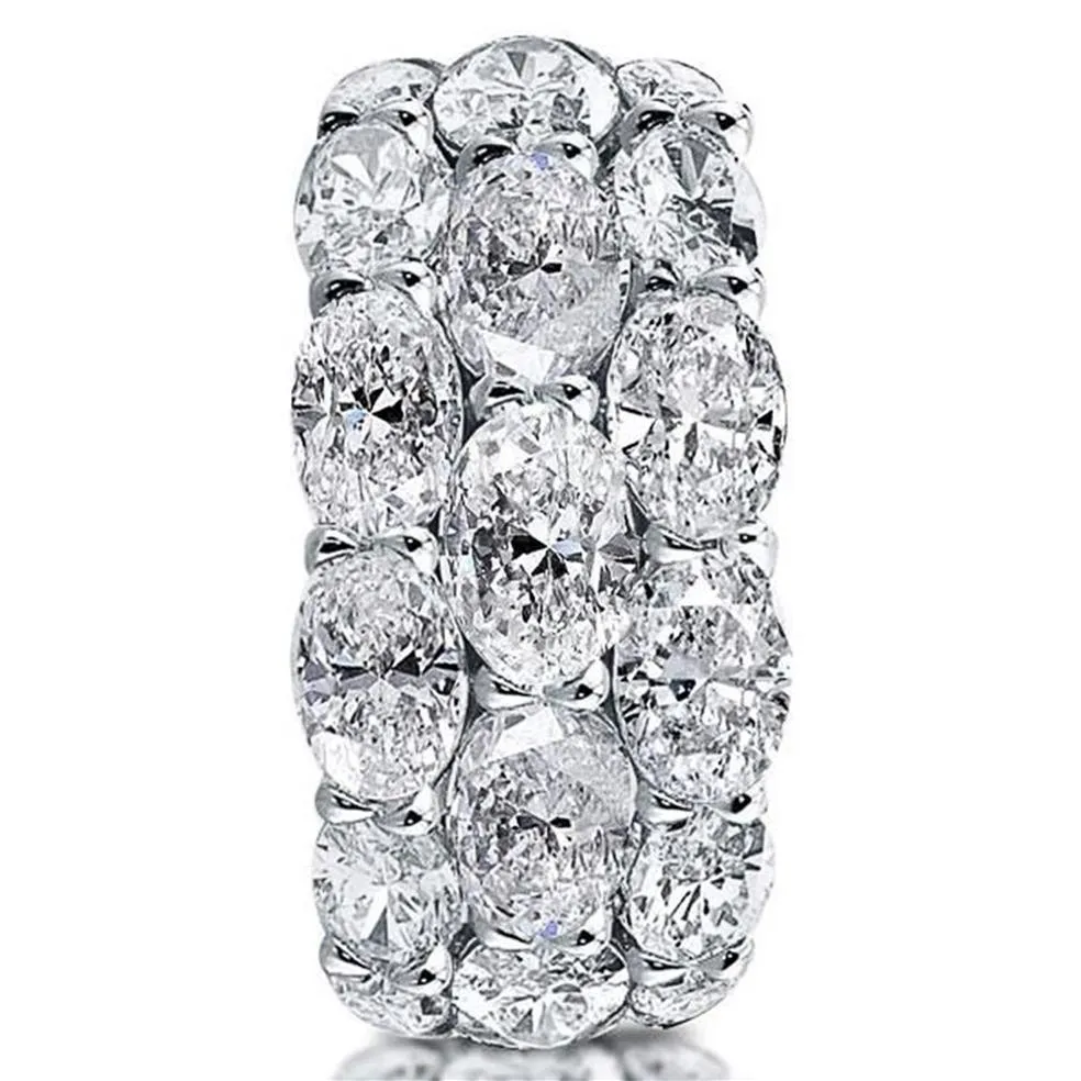 Nieuwe Bling Bling Dames Trouwringen met Ovale Zirconia Kristal Glanzende Accessoires voor Partij Sieraden Verklaring Ring237S