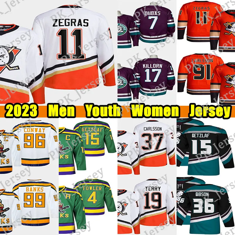 Mighty Ducks Of Anaheim Reverse Retro NHL Hockey Jerseys Zegras