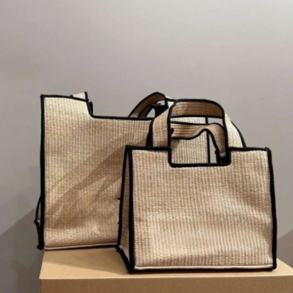 Designer Bag Paulass 1Biza Loewees Stor storlek Tote 2023 Ny tote halmväv med hög kapacitet Lafit gräs shoppingväska semester strand tote kvinnor 31 cm