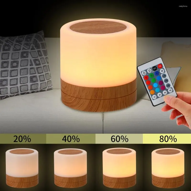 Night Lights Touch Lamp LED Table Bedside RGB Bedroom With Sensor Portable Desk Light For Kids Gifts