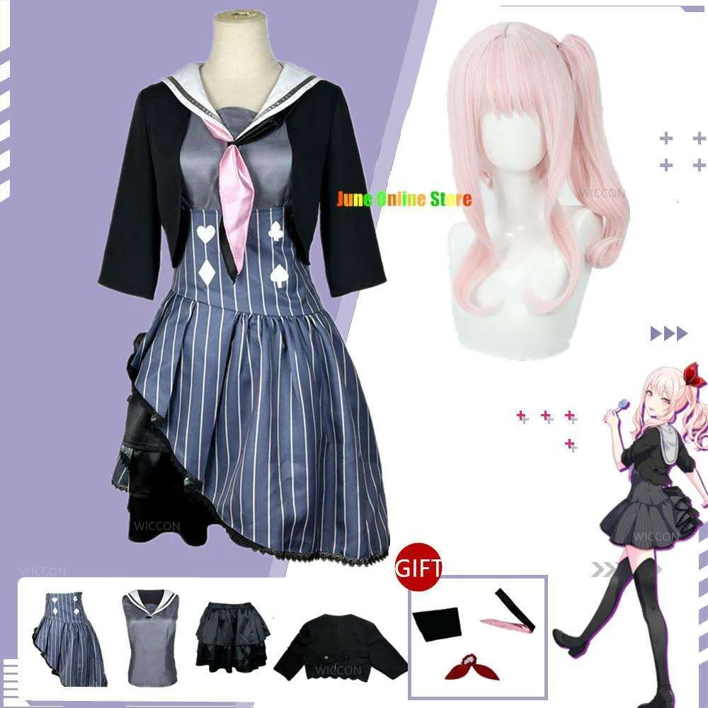 Projet Sekai Colorful Stage Feat. Perruque Akiyama Mizuki, robe Lolita, Costume de carnaval d'halloween, Cosplay