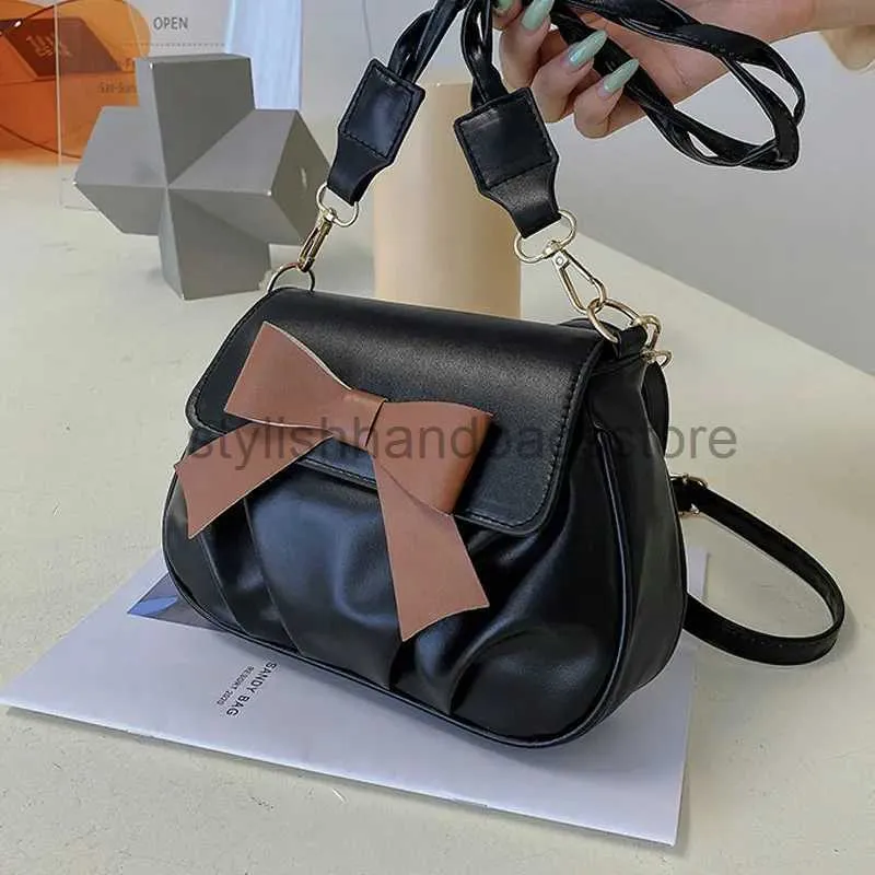 Shoulder Bags Women's Fashion Bag High Quality Pu Leater Women's Soul Bag Designer Bow Fold Cross Bagstylishhandbagsstore