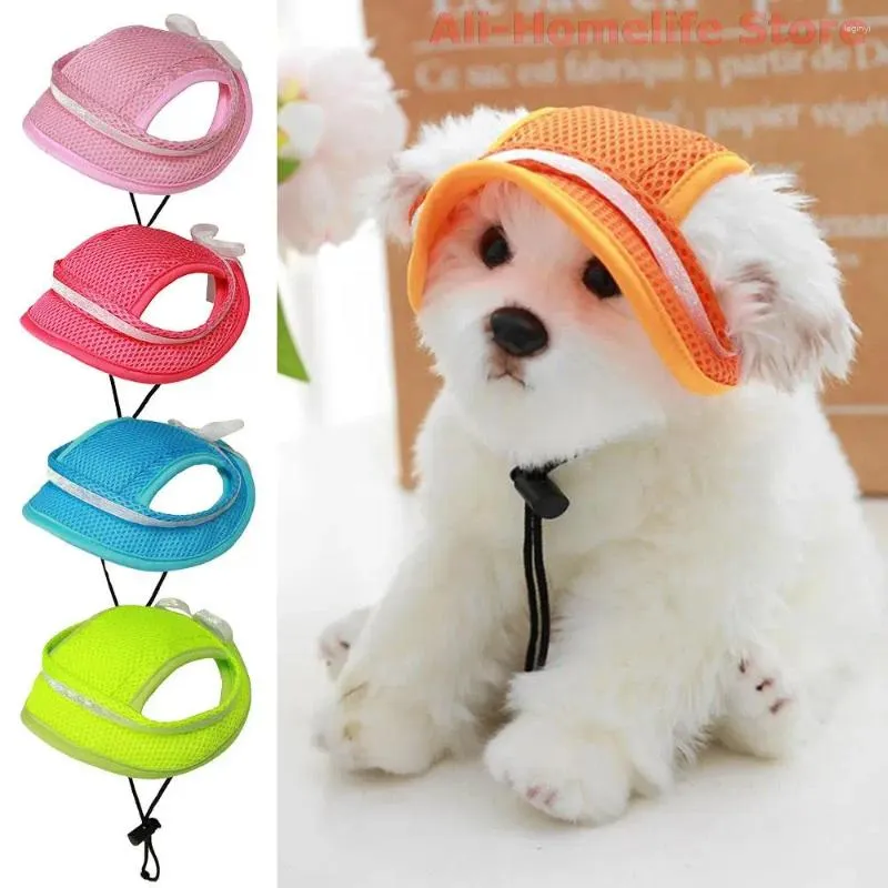 Vêtements de chien Chapeau de chat de compagnie Chapeau de soleil d'été respirant Casquette de protection solaire pour fournitures de petits chiens moyens articles réglables en plein air