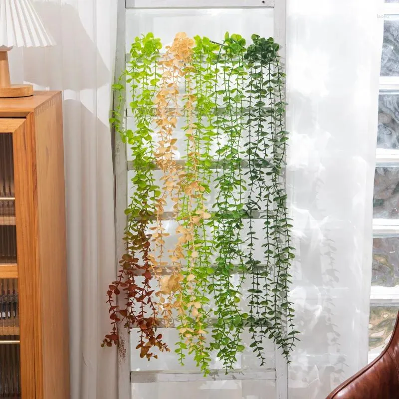 Decorative Flowers Simulated Wicker Rattan Wall Hanging Eucalyptus Strips For Home Green Plants And Garden Decoration