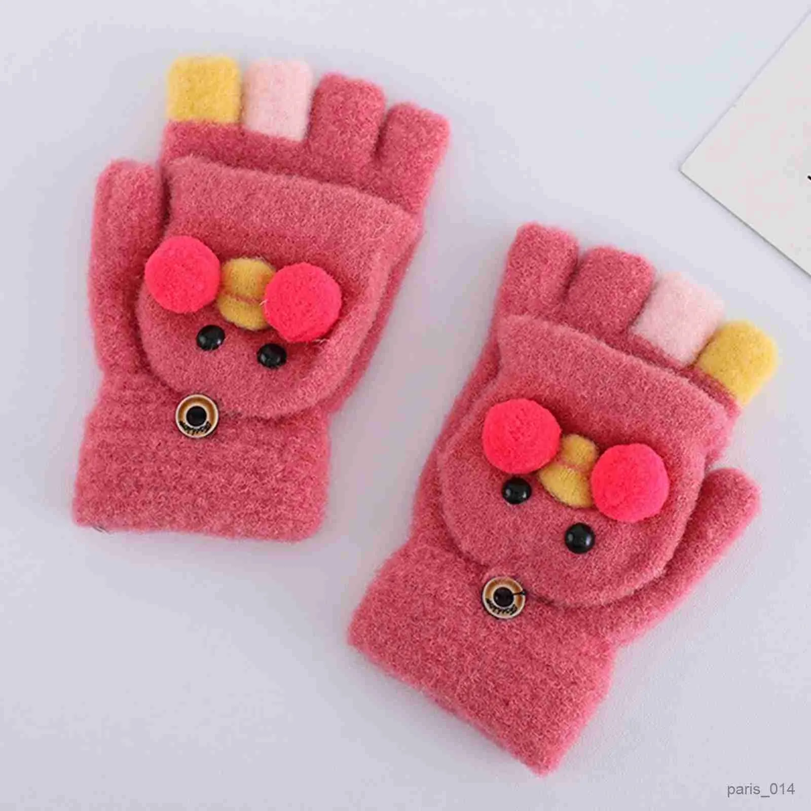 Cute Knitted Fingerless Mittens For Kids Warm Winter Warm Fingerless Gloves  For Children R231027 From Paris_014, $9.95