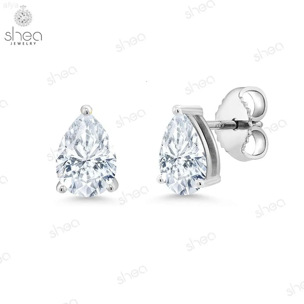 Factory Outlet Wholesale Price 925 Silver 1ct Pear Cut Moissanite Classic Stud Fine