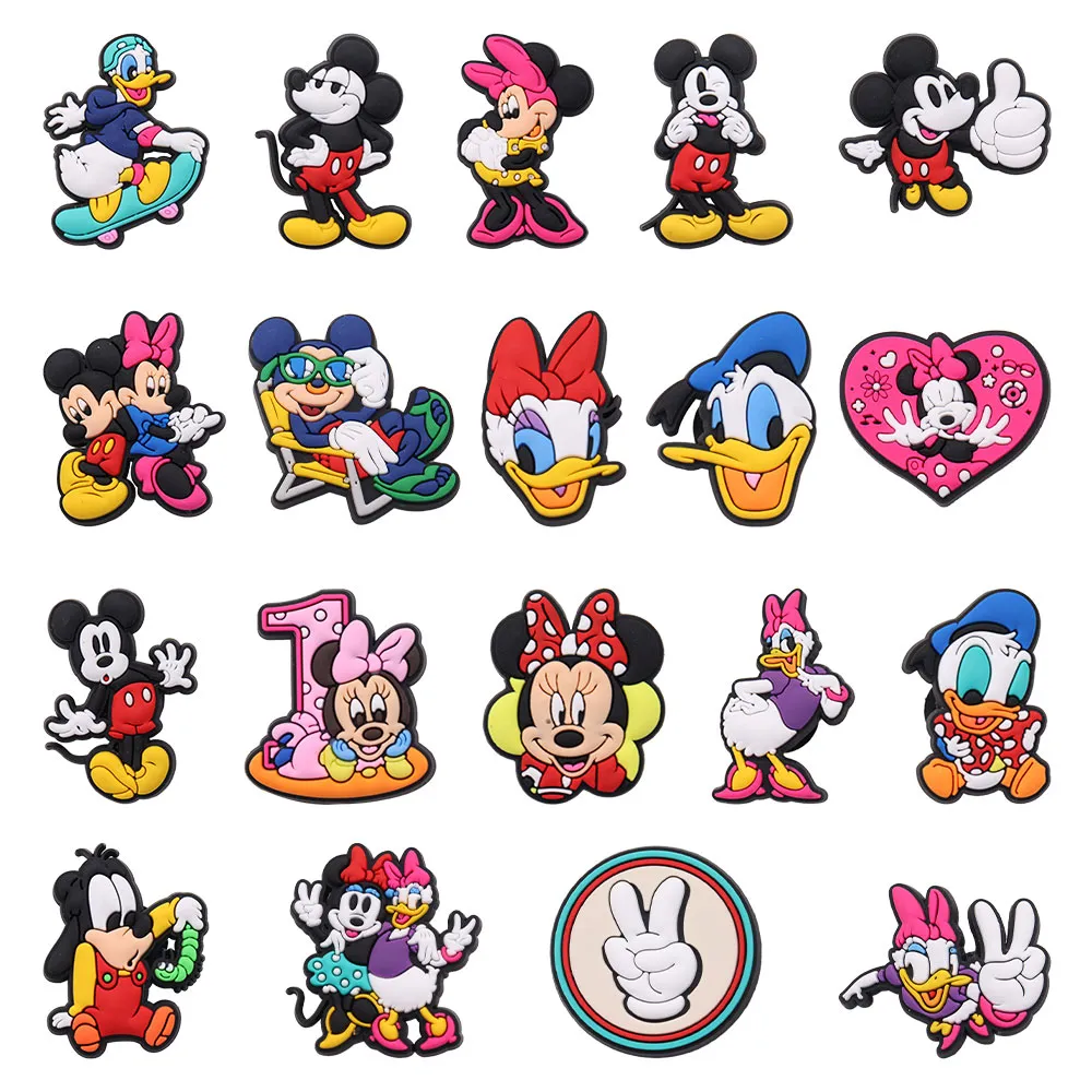 MOQ 20 Pcs PVC Dos Desenhos Animados Pato Rato Sandálias Fivela Encantos de Sapato Meninos Meninas Decorações Para Bandas Pulseiras Botão Clog Mochila