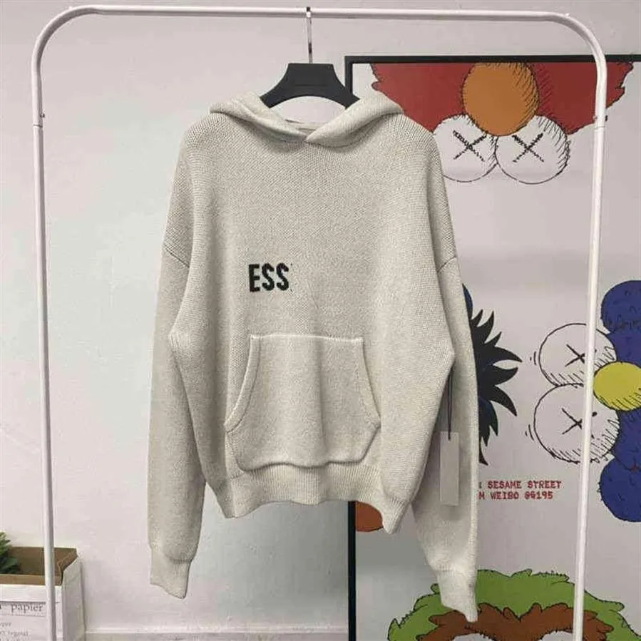 Essentialshirt hoodie turtleneck hoppare lösa tröjor casual stickor hoody lat stil essent män kvinnor oss uk mode lättvikt s293g