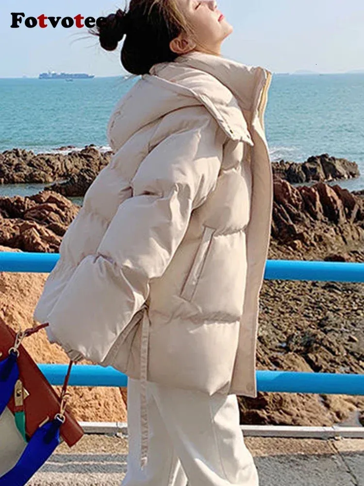 Parkas pour femmes Fotvotee veste d'hiver femmes 2023 mode coréenne Puffer Streetwear vêtements d'extérieur décontracté élégant épaissir chaud manteaux surdimensionnés 231027