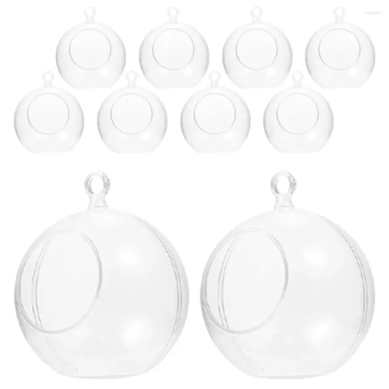 Bougeoirs 10 pièces décoration de noël boule remplissable cintres en plastique bulles dômes artisanat petites bougies ornement d'arbre décoratif