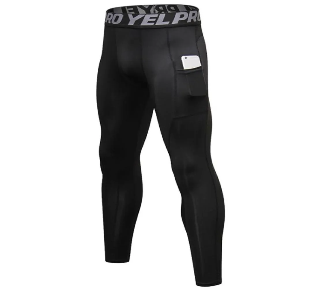 Pantaloni da uomo a compressione tascabili Pantaloni da corsa da uomo Allenamento Fitness Leggings sportivi Pantaloni da jogging da palestra Abbigliamento sportivo maschile Pantaloni da yoga7290551