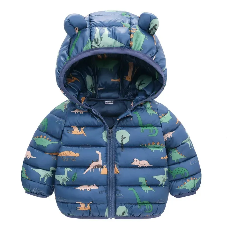 Куртки Зимняя легкая куртка для маленьких детей для девочек Детская верхняя одежда с капюшоном ветрозащитное пальто для теплого унисекса для мальчиков 231027