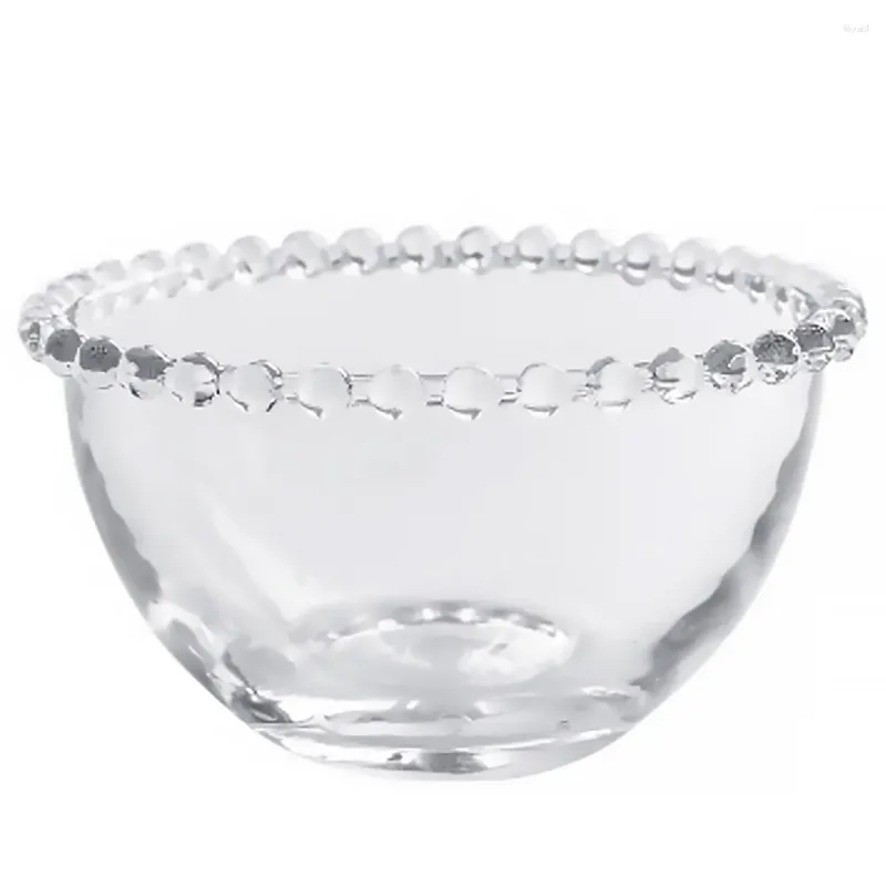 Dinnerware Sets Pearl Rim Plate Clear Cake Containers Fruits Bowl Appetizer Plates Vegetable Salad Glass Transparent Serving Tableware