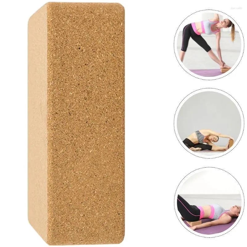 Yoga block Cork Block Training Brick Equipment Natural Oak Tool Stretch Strap Dance använde Miss Mats