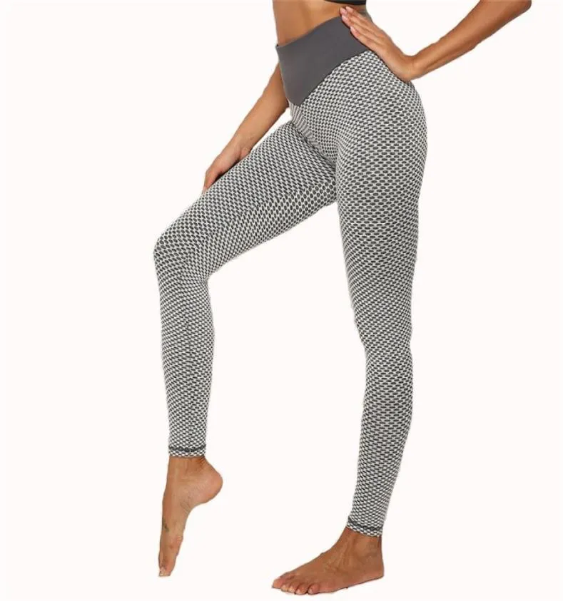 Leggings de exercício feminino cintura alta roupas de fitness hexágono impressão calças de yoga elevador bundas ginásio activewear feminino mecânica do corpo trous8258281