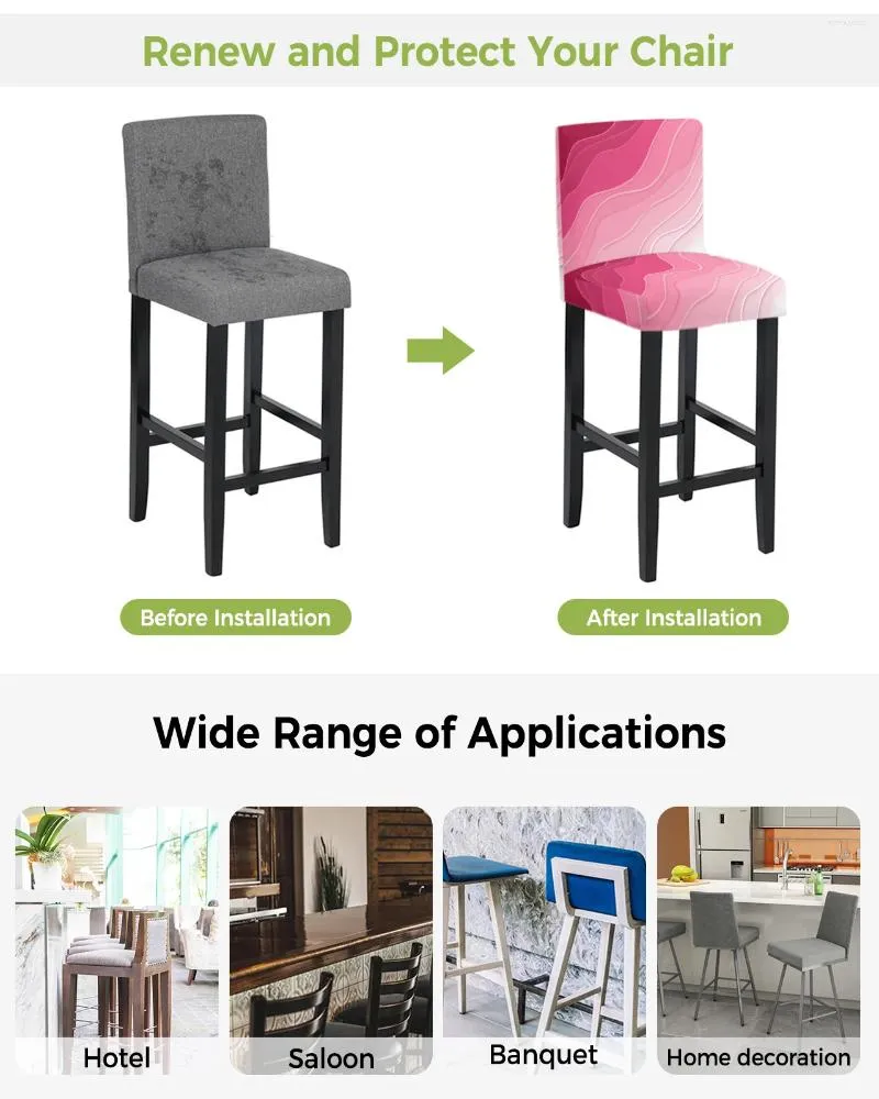 Valentines Day Pink Gradient Geometric High Back Pink Dining Chair Covers Set Of 2 Elastic Slipcover For Kitchen Bar Stool Dining Room And Seat Cases From Luzhouyuea 28.16 DHgate.Com