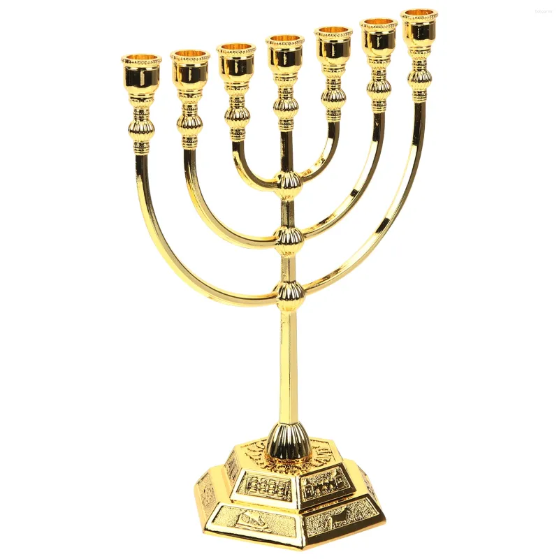 Titulares de velas Menorah Candlestick Decor Jewish Stand Branch acima da parede quarto Candelabra Decorações de casa brancas Hanukkah