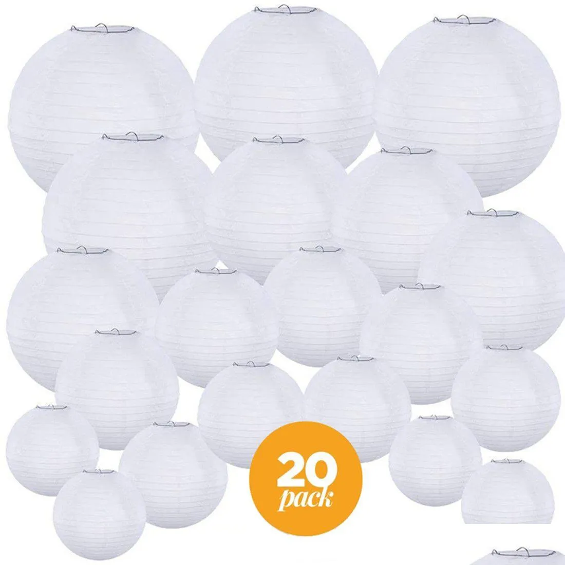 Feestdecoratie 20 stuks Chinese papierlampion papieren lantaarn 4 tot 12 inch hangende kussenbal voor bruiloft kerstevenement Homefavor Dhuyo