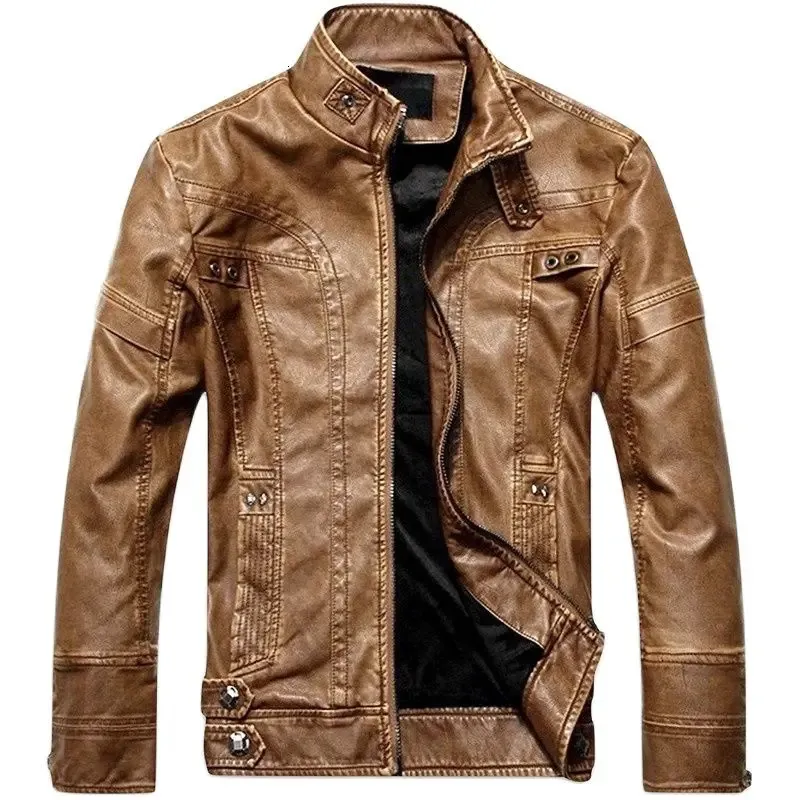 Mens Leather Faux Jackets Autumn Winter Male Classic Motorcycle High Quality PU Jacket Casual Jaqueta De Couro Masculin 5XL 231027