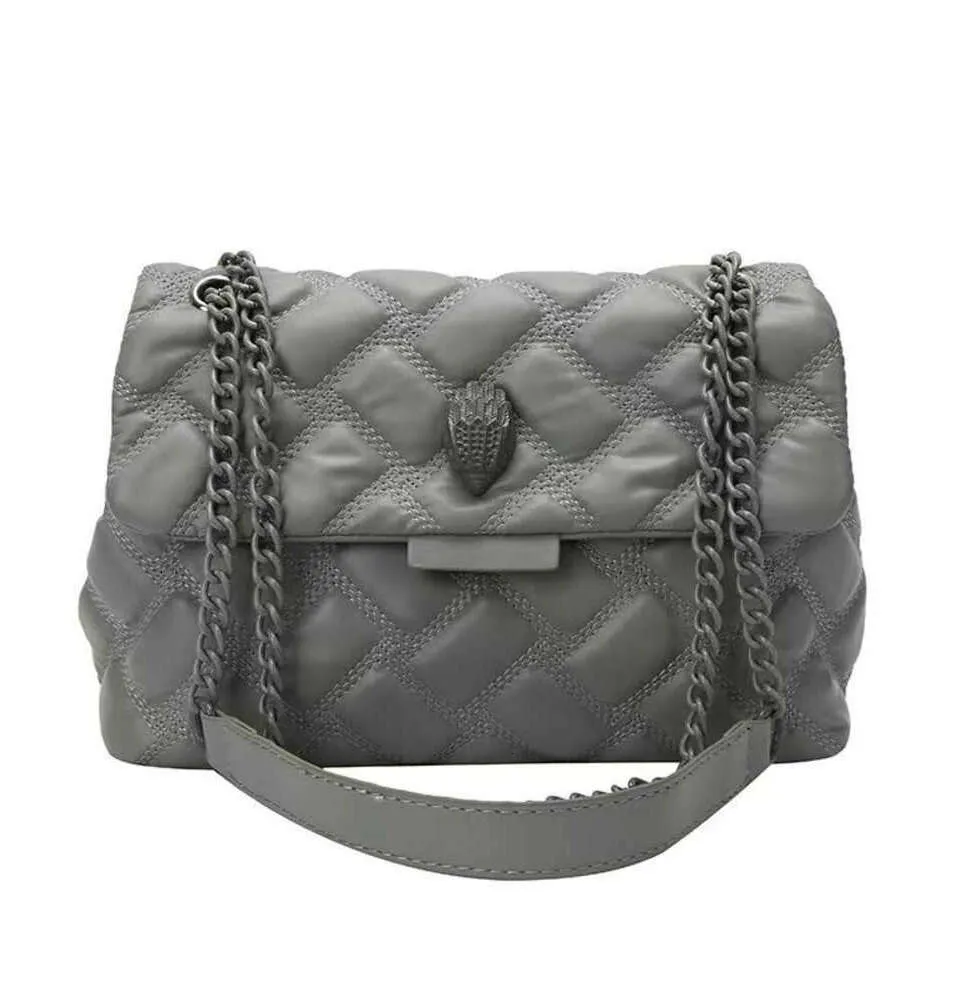 Vendita calda Kurt Geiger per le donne con testa d'aquila design borse a catena con griglia di diamanti stile straniero flip top una spalla crossbody Moda estiva europea per il tempo libero