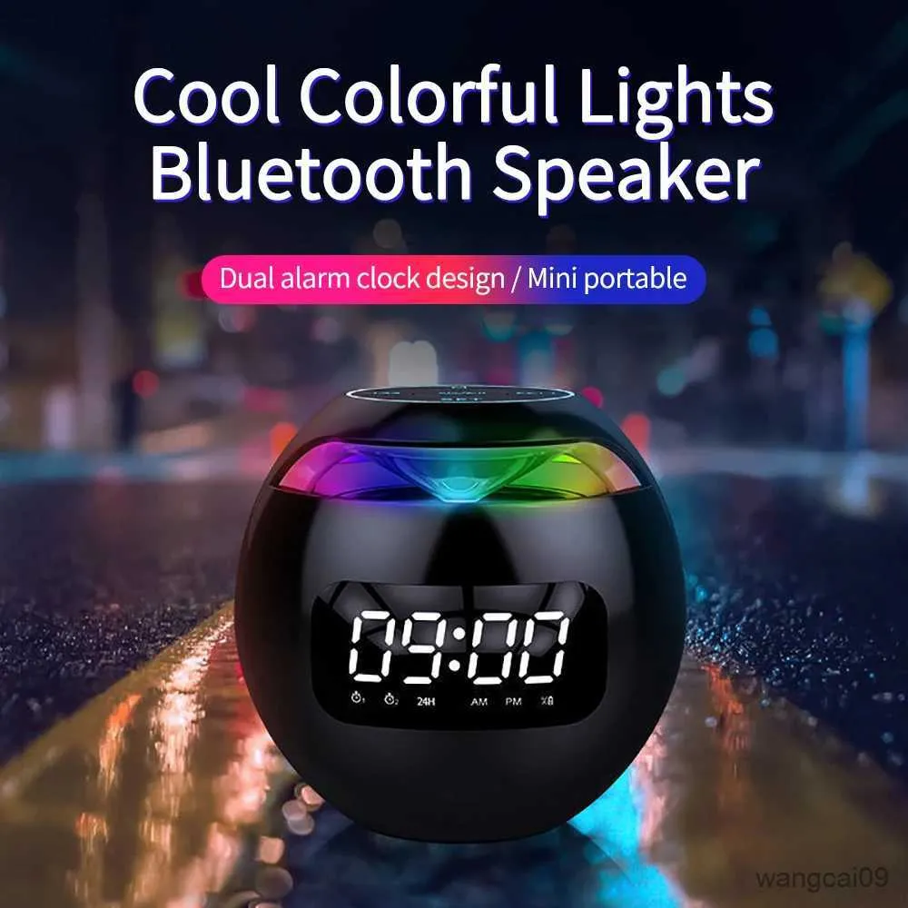 Mini-Lautsprecher, neue Uhr, bunte Nachtlichter, Bluetooth-Lautsprecher, tragbarer Mini-Bluetooth-Lautsprecher für Zuhause mit LED-Anzeige, Karte, MP3-USB-Aufladung