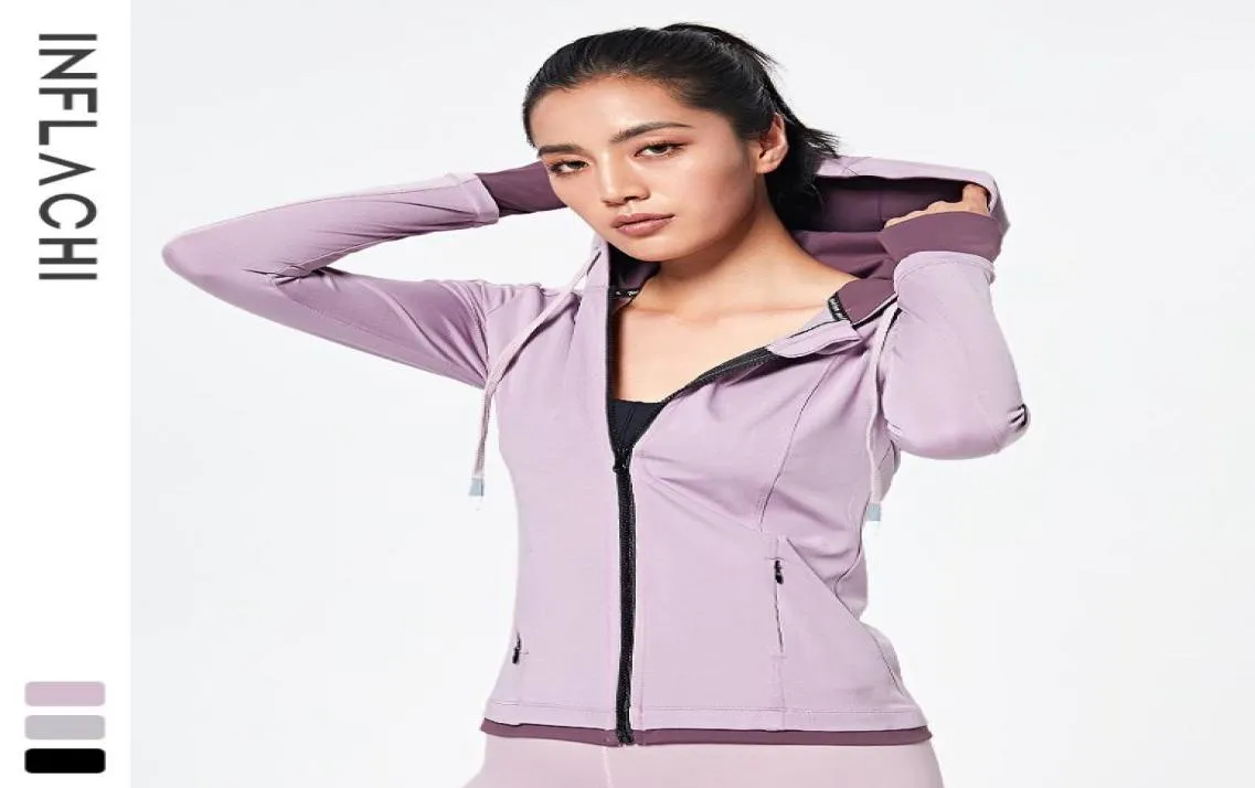 Shaping Sportswear Women039S Yoga Jacket Autumn and Winter Slim Fit Long Sleeve Hooded Seater Outdoor Running Fitne7813653