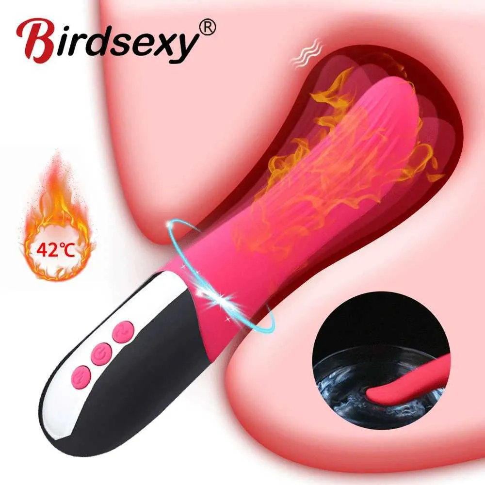 Realistic Tongue Vibrator Licking Nipple Massager Heating Female Masturbator Clit Stimulator Pussy Sex Toys for Women Adult 18 221215