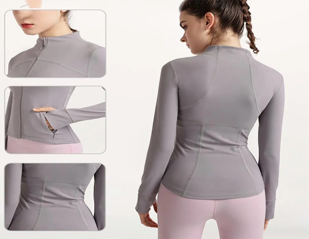 LU065新しいFallwinter Fitness ClothingSlimfit Zipper Lu Yoga Clothing Top