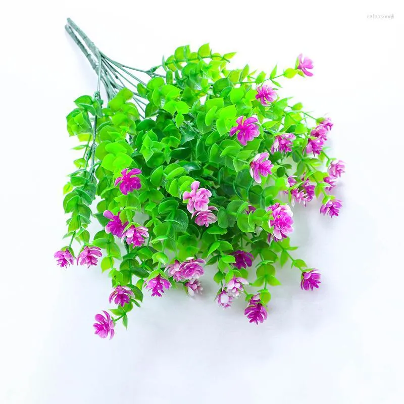 Dekorativa blommor Simulering Flower Faux Plast Greenery Plants for Home Office Verandah Wedding Decoration Artificial 6 Style