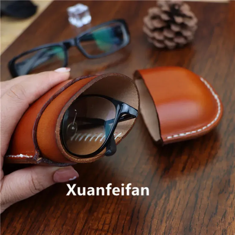 Genuine Leather Sunglasses Case Vintage Cowhide... From 