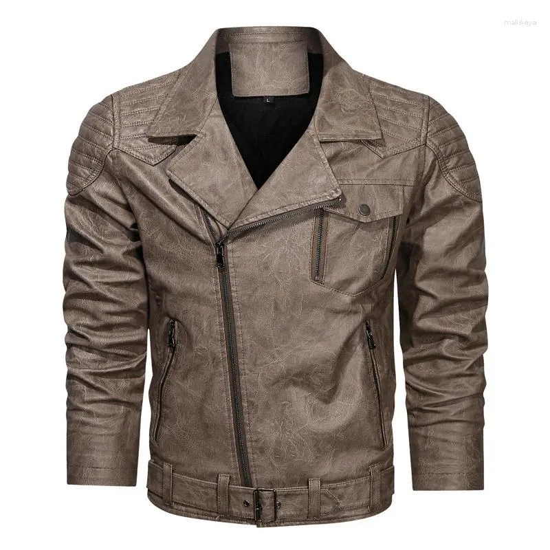 Motorcycle Apparel 2023 Autumn/Winter Men's Leather Jacket Racing Wear Large Polo Collar Premium Coat