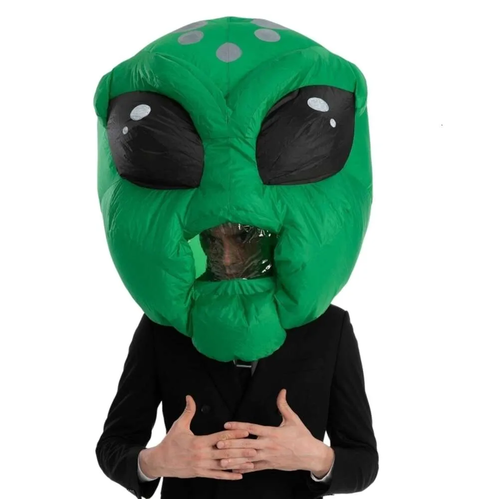 Costume di Halloween Costume Cosplay Halloween Alien Copricapo gonfiabile Party Trick Big Head Alien Gioca Costume gonfiabile Costume di gruppo dell'umore di Halloween