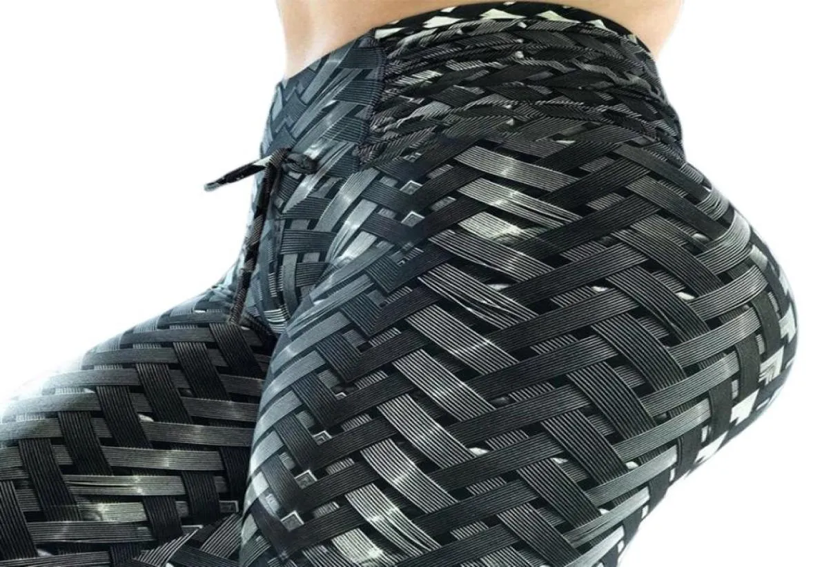 Kadın Yoga Pantolon Yüksek Bel Tayt Yaprak Baskı Seksi Kadın Spor Kıyafetleri Egzersiz Nefes Alabilir Spor Giyim Kalça Push Yukarı Siyah Pantolon3699441