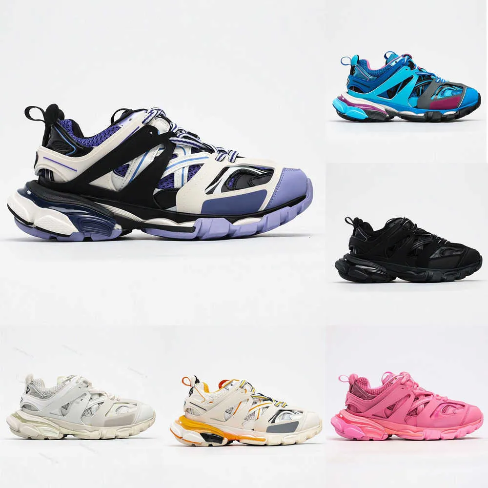 Paris Fashion Slipper Triple S Designer Casual Shoes Ice Pink Blue White Orange Black Men Women Sneakers Trainer Sivler Luxury Trainers