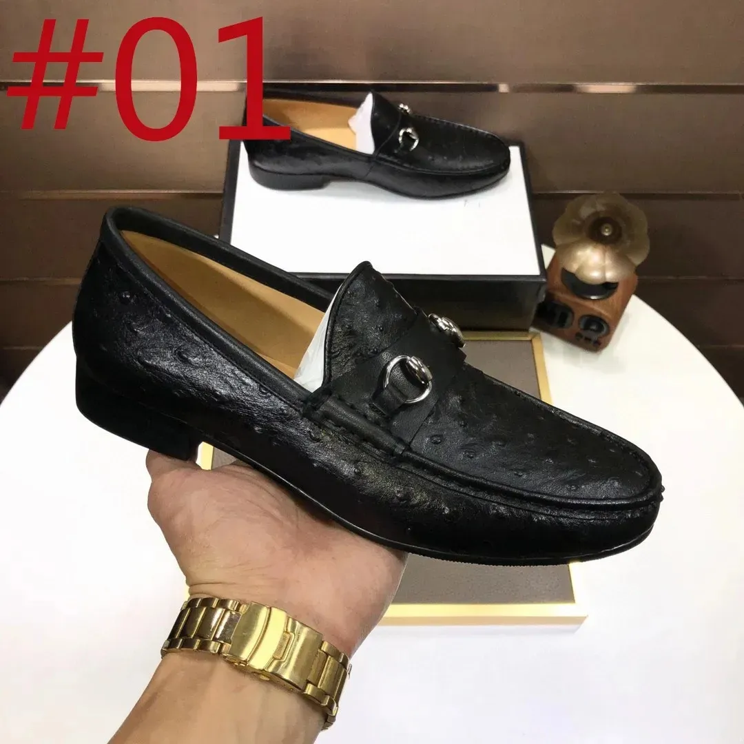 16Model Top Homens Designers Mocassins Sapatos Clássico Escritório Casamento Original Luxo Vestido Sapatos Verão Flats Marrom Preto Mocassins Caminhada Sapato 38-47Can Personalizado Grande